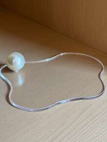 1 Stück asymmetrischer Perlmutt-Untersetzer aus Acryl, hitzebeständige Matte, luxuriöse perlmuttfarbene Dekorplatte für Tischdekorationen, hochwertige minimalistische Dekoschale für Esstisch, Couchtisch, Schminktisch, Sideboard, Eingangsbereich, Wohnzimmer, Hochzeit, Feiertage, Partys, saisonale Geschenke, Gastgebergeschenke, Einweihungsgeschenke, Thanksgiving, Weihnachten, Neues Zuhause, elegante Tischdekoration - Transparent - Übersicht 7