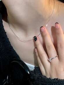 Nooxian Chuỗi vòng cổ tối giản - Bạc - Xem 5