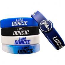 5 Pcs Luka Doncic 77 Basketball Silicone Wristband - Adjustable Sports Band For Fans - Ideal Fan Gift And Training Accessory, Blue