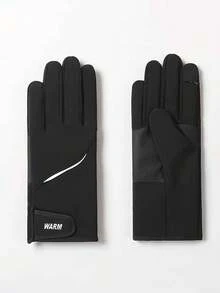 1 Đôi Găng Tay Ấm Áp Cho Nữ, Găng Tay Thể Thao Leo Núi Đạp Xe Ngoài Trời Chống Gió Chống Thấm Nước, Lót Nhiệt Cho Mùa Thu/Đông - Chữ thể thao màu đen - Xem 6