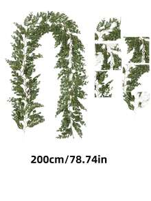 1pc Artificial Pine Garland, Plastic Pine Garland, Suitable For Indoor Stair Hanging Decoration, Tabletop Center Decoration, Christmas & Winter Decor (It Is Recommended To Purchase Multiple Batches To Achieve The First Picture Effect)