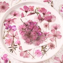 50Pcs Transparent Decor Flower Stickers For Scrapbooking PET Nature Floral Stickers For Journaling Scrapbooking Clear Flower Decals
