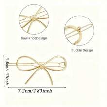 1pc Elegant Round Zinc Alloy Hair Clip For Women - Vintage Pearl Decor Hair Pin - Classic French Style Barrettes - Perfect For Wedding Party Daily Use Hair Accessories - 金色 - 查看 8