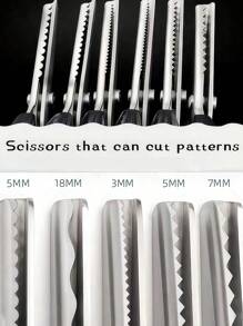 1 件抛光/亮面剪刀、1 件不锈钢蕾丝剪刀、三角形/波浪形/月牙形齿形、DIY 缝纫面料服装手工艺面料蕾丝剪刀、蕾丝剪、图案面料锯齿剪刀、三角齿剪刀、办公工具手工艺面料剪刀