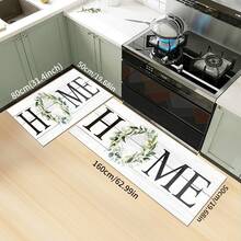 1pc Home Letter Pattern Rug, Polyester Drainage Mat, Suitable For Kitchen, Living Room, Entrance, Balcony, Home Decor, Anti-Stain, Cafe, Bar, Holiday, Party, Bedroom, Bathroom Decor - Black and White - View 13