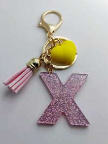 1 buc breloc cu litere engleze din rășină epoxidică Galaxy cu ciucure și decor cu inimă, cadou pentru prieteni și mame, accesorii de Halloween pentru Ziua Profesorilor