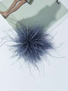 15cm Broche de solapa de pluma de avestruz falsa de alta calidad y estilo retro clásico, accesorio de moda versátil para regalo. Broche de pluma de avestruz vintage europeo y americano, broche decorativo unisex para vestidos, fiestas, manualidades y accesorios para el cabello - flor - Ver 16