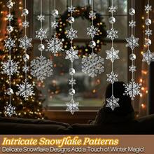 Ornement suspendu en flocon de neige transparent fait main, décorations de Noël en acrylique en forme de flocon de neige, ornements suspendus en cristal de flocon de neige faits à la main, convient pour le sapin de Noël, les mariages, les fêtes de Noël d'hiver