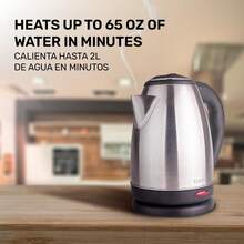 Caront de Tauro|Hervidor eléctrico|Hervidor Inalámbrico|2 litros|1000 vatios|Acero inoxidable|Duradero|Hervir en cuestión de minutos|Base desmontable|Apagado automático - Azul marino - Ver 8