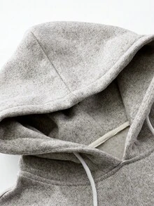 MAISONFOX Men's Solid Color Casual Loose Fit Thermal Lined Hoodie Sweatshirt Jacket, Autumn/Winter - Light Grey - View 7