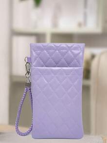 1pc Fashion Leather Eyeglass Cord Holder & Storage Case, Sunglasses/Prescription Glasses Pouch With Snap Closure