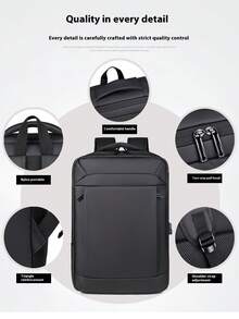 New Large Capacity Backpack For Men, Suitable For Business Travel, Outdoor, With USB Port, Oxford Cloth Laptop Bag Large Capacity Bag