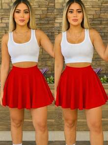 Women Skirts - Red - View 3