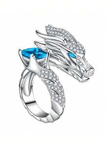 1 pieza Anillo de zirconia cúbica con encanto para mujer, regalo del Día de San Valentín, joyería para boda y aniversario