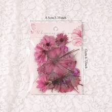 50Pcs Transparent Decor Flower Stickers For Scrapbooking PET Nature Floral Stickers For Journaling Scrapbooking Clear Flower Decals