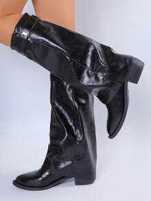 Botas altas de montar, minifalda, estilo occidental versátil, adecuado para festivales