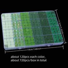 720 CÁI/Hộp Gạch Mosaic Thủy Tinh - Đồ trang trí thủ công vuông cao cấp cho nghệ thuật sáng tạo, hội họa, đồ trang sức thủ công và các dự án DIY - Nhiều màu - Xem 8