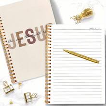 1pc 5.5x8.3in With 50 Sheets 100page Jesus - Centered Spiritual Spiral Notebook Writing Notebook Diary NoteBook Bible Verse Office Stationery School Supplies Birthday Christmas Notebook Perfect Gifts - 1pc - View 4