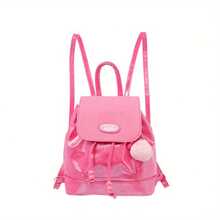 Barbie Sunlight Sparkle Series Fashion Shoulder Bag, PU Leather Backpack, Pink Ladies Handbag, Crossbody Bag, Multi-Pocket Functional Backpack - Hot Pink - View 6