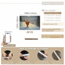 1pc, Vintage Santa Wall Art, Canvas Frame Decorative Painting, Retro Santa Oil Painting, Santa With Sack, Christmas Countryside Scene, Vintage Christmas Theme, Farmhouse Style Holiday, Santa Oil Painting, Christmas Snow Scene, Christmas Home Decor, Minimalist Wall Decor, Modern Art