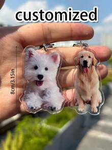 Custom Cat Keychain, Pet Portrait Keychain, Personalized Pet Photo Keychain, Cat Memorial Gift, Holiday Gift For Pet Lovers, Dog Keychain