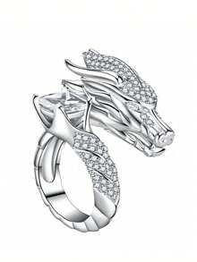 1 pieza Anillo de zirconia cúbica con encanto para mujer, regalo del Día de San Valentín, joyería para boda y aniversario