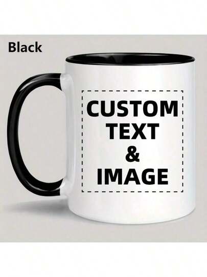 1pc Customized Mug - Personalized Coffee Cup With Customizable Photo, Text And Logo, Suitable For Women, Also As Gift For Valentine's Day, Thanksgiving, Birthday, Anniversary. 11oz Capacity, Multi-Functional, Decorative, Mildew-Resistant, Reusable, Applicable For Bathroom, Living Room, Bedroom, Office, Tea Room, School, Home And Other Occasions