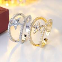 1pc Delicate Minimalist Five-Pointed Star Open Ring, Suitable For Everyday Wear, Fits Index Finger - Ring - View 6