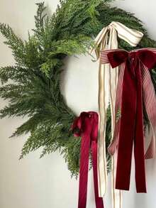 1pc Artificial Pine Garland, Plastic Pine Garland, Suitable For Indoor Stair Hanging Decoration, Tabletop Center Decoration, Christmas & Winter Decor (It Is Recommended To Purchase Multiple Batches To Achieve The First Picture Effect)