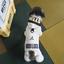 25pcs Dog/Cat Printed Padded Coat, Thick Windproof Pet Clothes, Animal Winter Warm Coat, Hooded Jumpsuit, Leash Buckle Puffer Jacket, European & American Style, Korean 4-Leg Design, Walking Outfit, Heavily Padded - Dark Green - View 14