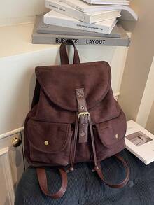 2025新款休闲大容量时尚多功能旅行背包学生背包 - 咖啡 - 查看 1