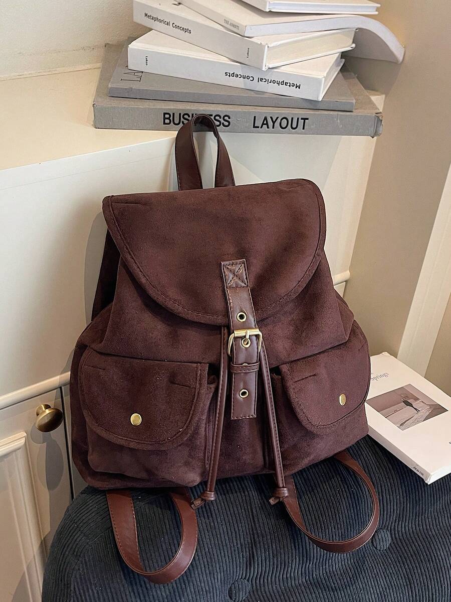 2025新款休闲大容量时尚多功能旅行背包学生背包 - 咖啡 - 查看 1