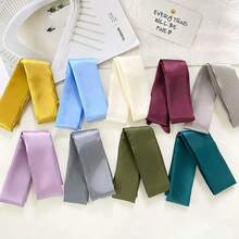 Solid Color Satin Bow Tie Scarf - Lightweight Elegant Ribbon Style, Suitable For Neck, Hair And Wrist Decoration, Multi-Functional Accessory - Unisex - Multicolor - View 6