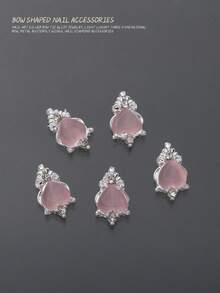 20 件轻奢银合金心形翅膀蝴蝶花朵指甲饰闪亮粉色水钻四角星芭蕾女孩美甲装饰 DIY 指甲宝石适用于亚克力压模指甲手机壳鞋子衣服包包美甲用品指甲饰 - 彩色 - 查看 24