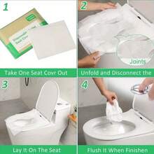 50/100pcs Flushable Disposable Toilet Seat Covers - Portable Paper Protective Covers, Suitable For Travel, Toilet Training, School, Camping And Public Restrooms - Multicolor - View 4