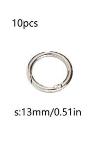 10pcs Spring O-Ring Alloy Buckle Portable Hook Clip Key Ring DIY Accessory For Keychains Bags Wallets Handbags And Pet Leashes School Supplies - Silver - View 10