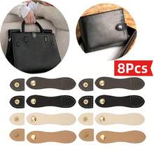 2/6/8Pcs Adjustable Snap Purse Locks - Faux Leather Sew-On Closures With Assorted Color Buttons For Handbags & Clutches