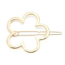 1pc Elegant Round Zinc Alloy Hair Clip For Women - Vintage Pearl Decor Hair Pin - Classic French Style Barrettes - Perfect For Wedding Party Daily Use Hair Accessories - 金色 - 查看 5