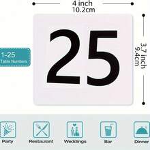 25/50/100PCS,PVC Table Number Cards,Double-Sided Table Number Cards,Stand Number Sign, White On Black,Restaurant Decor,Wedding Table Decor,Christmas,Halloween,Birthday Parties,Gifts For Family,Friends