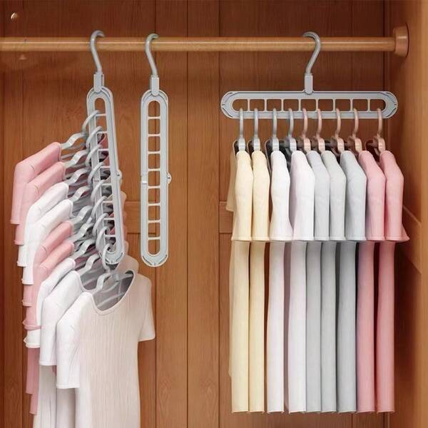 Nine-Hole Multifunctional Magic Clothes Hanger, Foldable, Rotatable, With Storage Rack, Decoration, Decorate The Room, Decorate The Home, Decorate The Bedroom Multifunctional Nine-Hole Clothes Drying Rack Home Drying Clothes Storage Artifact Horizontal And Vertical Dual-Purpose Clothes Hanger Multiple Hanging Saves Space