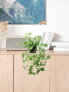 1 Stück 30CM(H) künstliche Fake Pflanze künstlicher Efeu in Topf, mit schwarzem Blumentopf, für Zuhause, Badezimmer Wandregal, Bücherregal, Innen- und Außendekoration, Valentinstag Geschenk, hervorragende Geschenkwahl