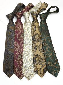 1pc Paisley Pattern Handmade Necktie, Suitable For Business, Casual, Party, Wedding, Gift - Multicolor - View 1