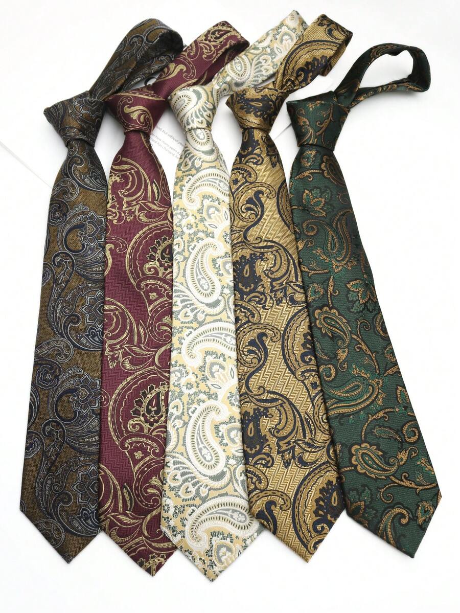 1pc Paisley Pattern Handmade Necktie, Suitable For Business, Casual, Party, Wedding, Gift - Multicolor - View 1