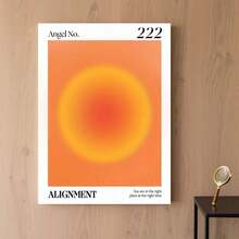 Framed 1pc Frame Angel Number 222 Canvas Wall Art - Vibrant Orange Aura Art Poster With Inspirational Quote, Modern Minimalist Decor For Y2K Room, Preppy Dorm & Spiritual Home Decor, Angel Decor, Minimalist Design, 2D , Perfect For Room Decor - 框架 - 查看 4
