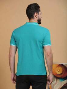 Camisa POLO GOLA LISTA masculina tecido algudão piquet