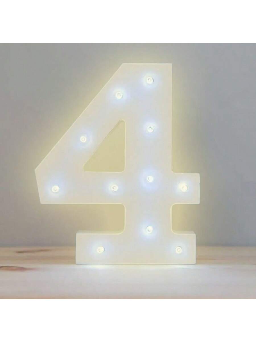 Luz LED en 3D, Número 4. Decoración