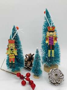 9 Stück/Set Weihnachtsdekoration Anhänger, kreativ bedruckte niedliche Nussknacker Holzanhänger für Weihnachtsbaum und Gartendekoration (zufällige Farbe) Heimdekoration Weihnachtsdekorationen Raumdekoration Winter