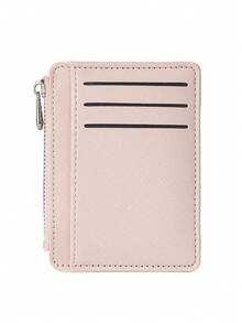 BATSIOE Women's Minimalist Toothpick Pattern Solid Color Mini Thin Card Holder Multi-Functional Card Case Zipper Wallet Coin Purse For Women Money Wallet Mini Wallet Purse Wallet Fall Autumn Card Wallet Y2K