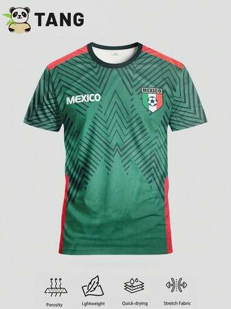 Mexico Style Men & Teenage Football/Soccer Jersey & Round Neck Comfortable Soccer Sportwear, Suitable For Match, Football Casual Daily Wear