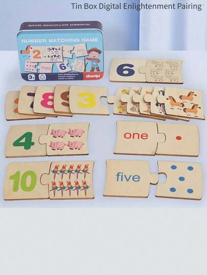 Numbered Matching Cognitive Toys For Children, Wooden Preschool Educational Toys For Logic Thinking, Kindergarten Puzzle Toys